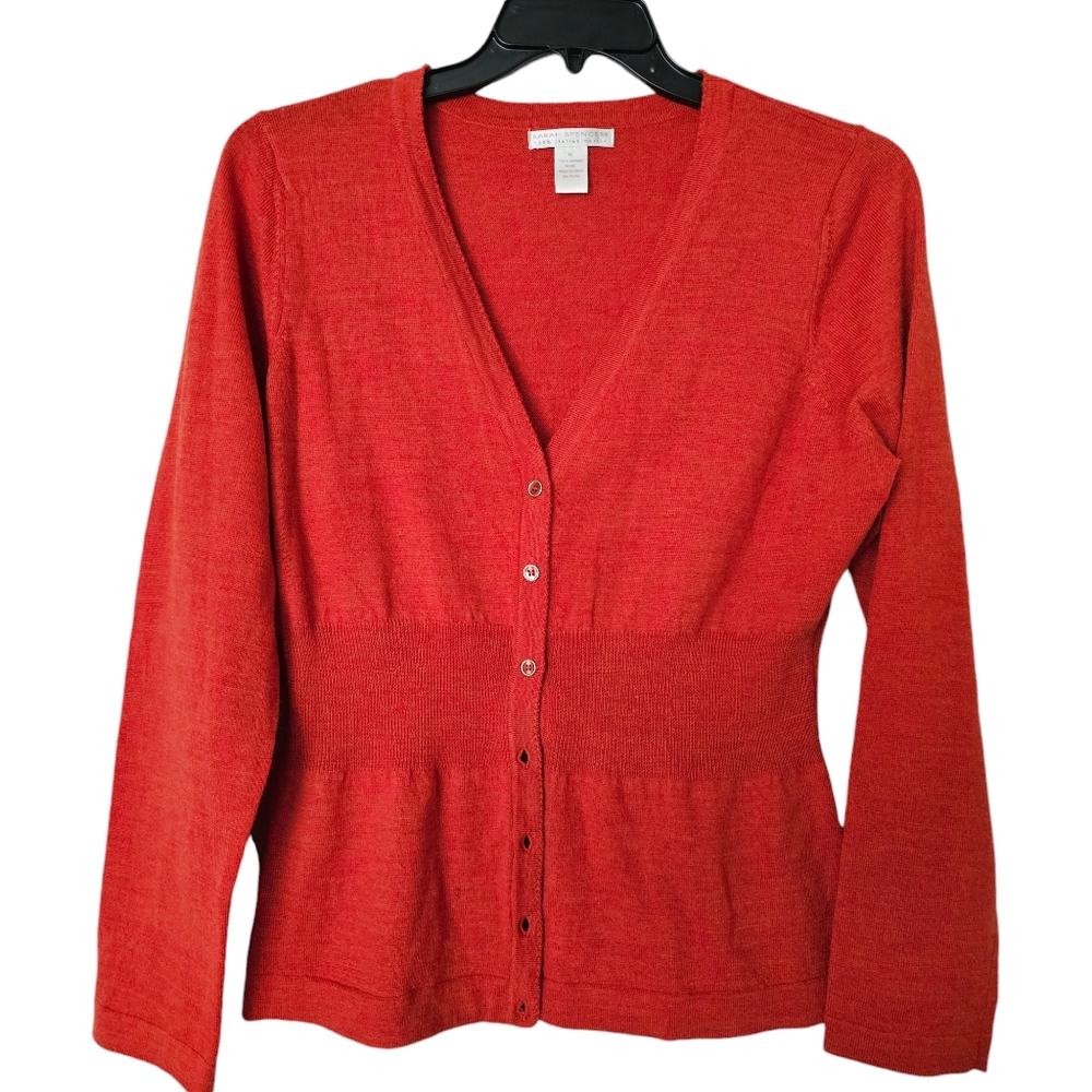 Sarah Spencero Womens Italian Marino Cardigan‎ Sweater Size XL